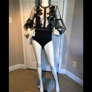 Vera and Lucy black lace bodysuit